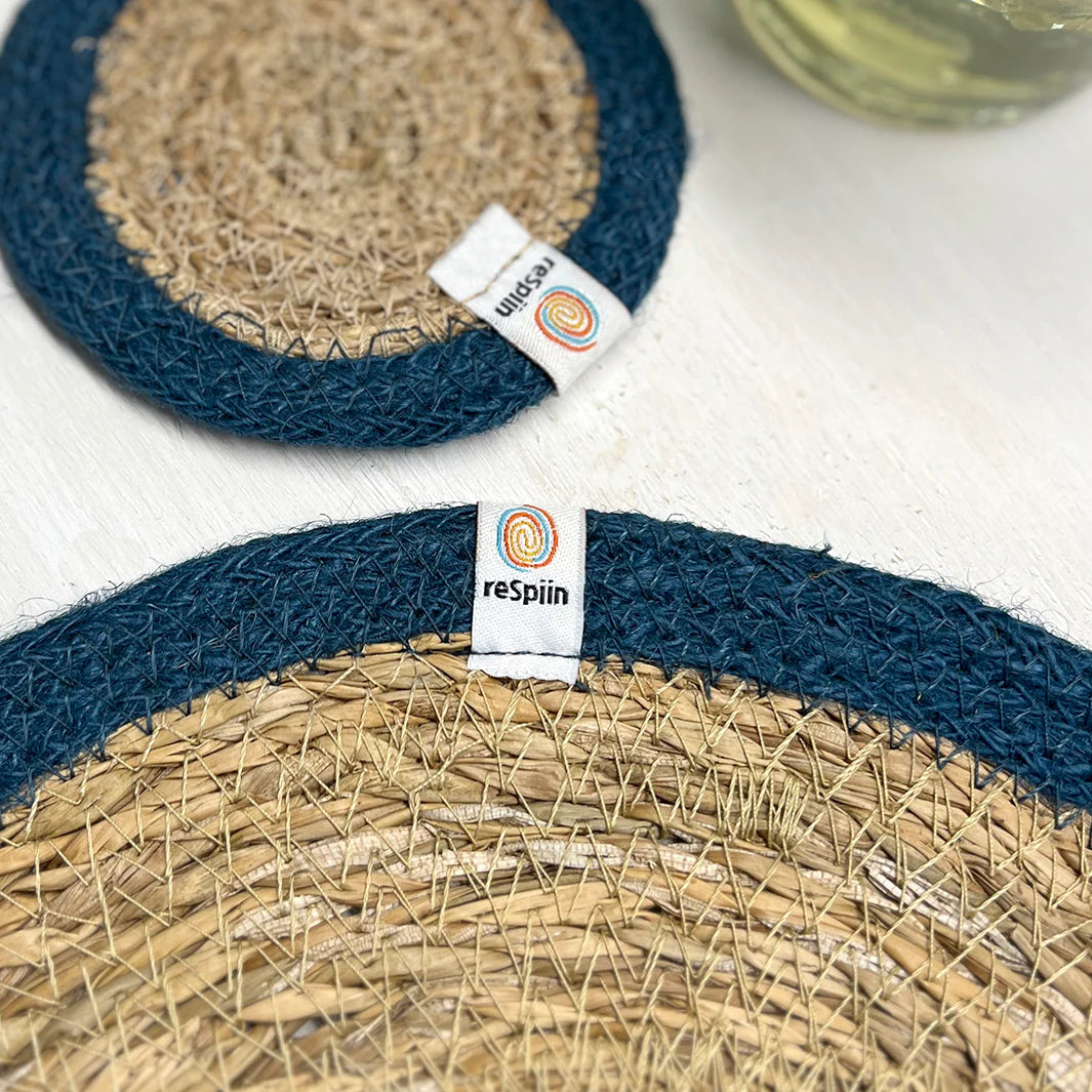 Seagrass & Jute Table Mat - Nat/Denim