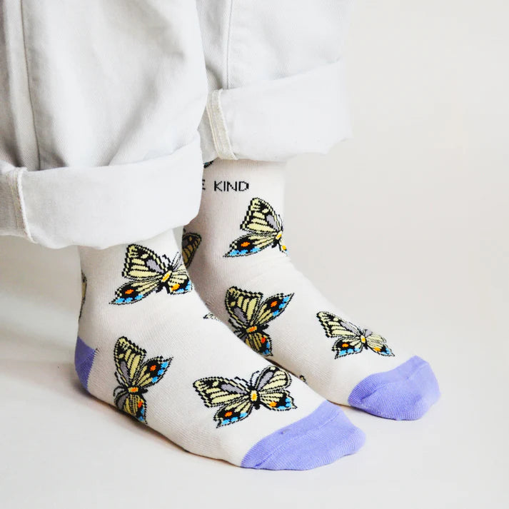 Barekind Socks Adult 7-11 Butterflies