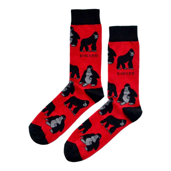 Barekind Socks Adult 4-7 Gorillas