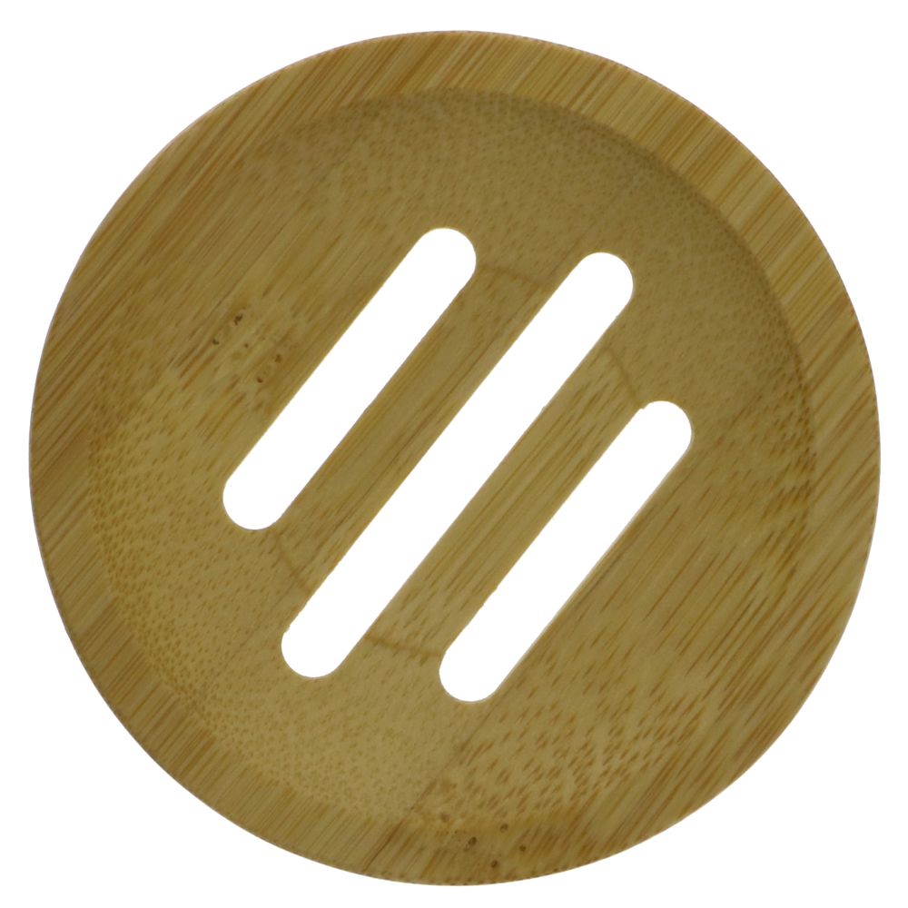 Bamboo Soap Dish Slatted Round