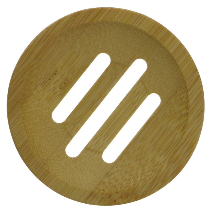 Bamboo Soap Dish Slatted Round