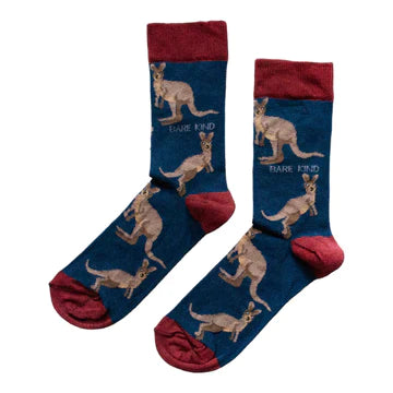 Barekind Socks Adult 4-7 Wallabies