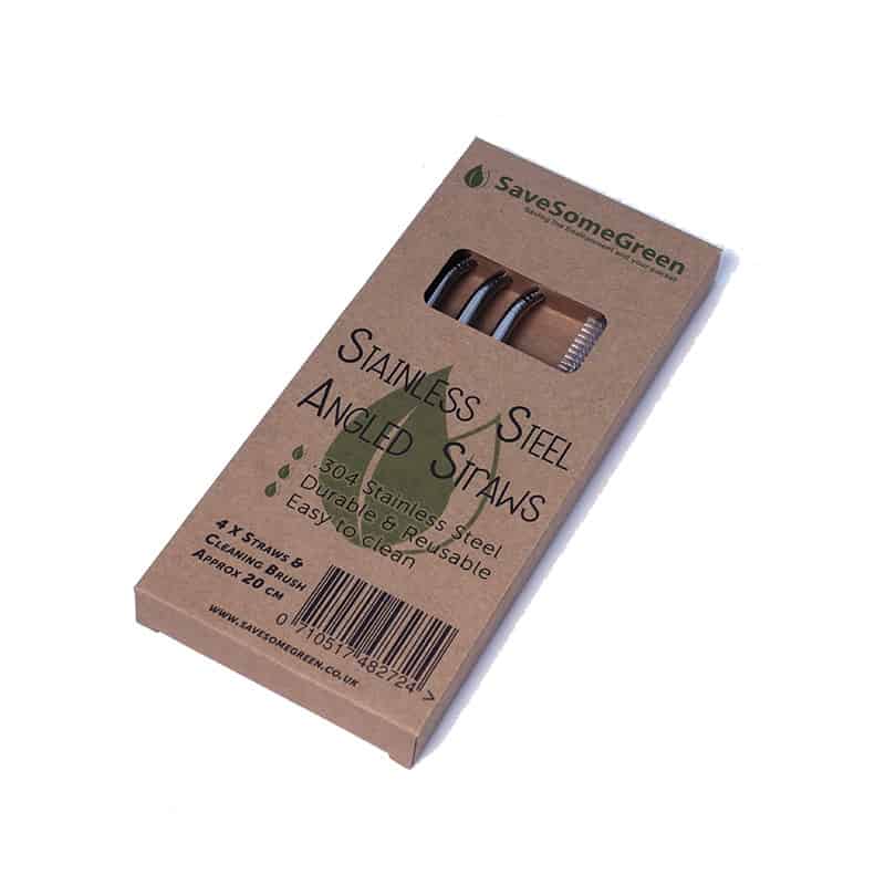 Angled Steel Drinking Straws