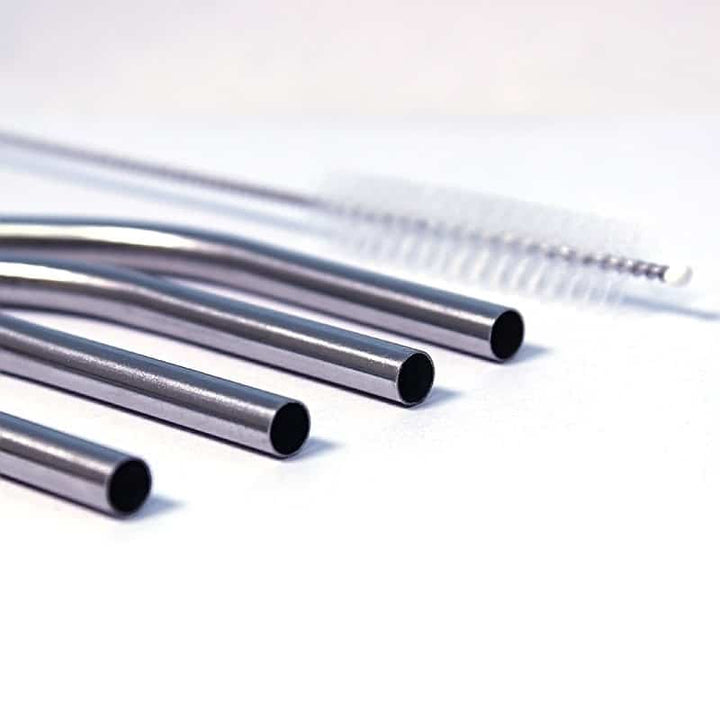Angled Steel Drinking Straws
