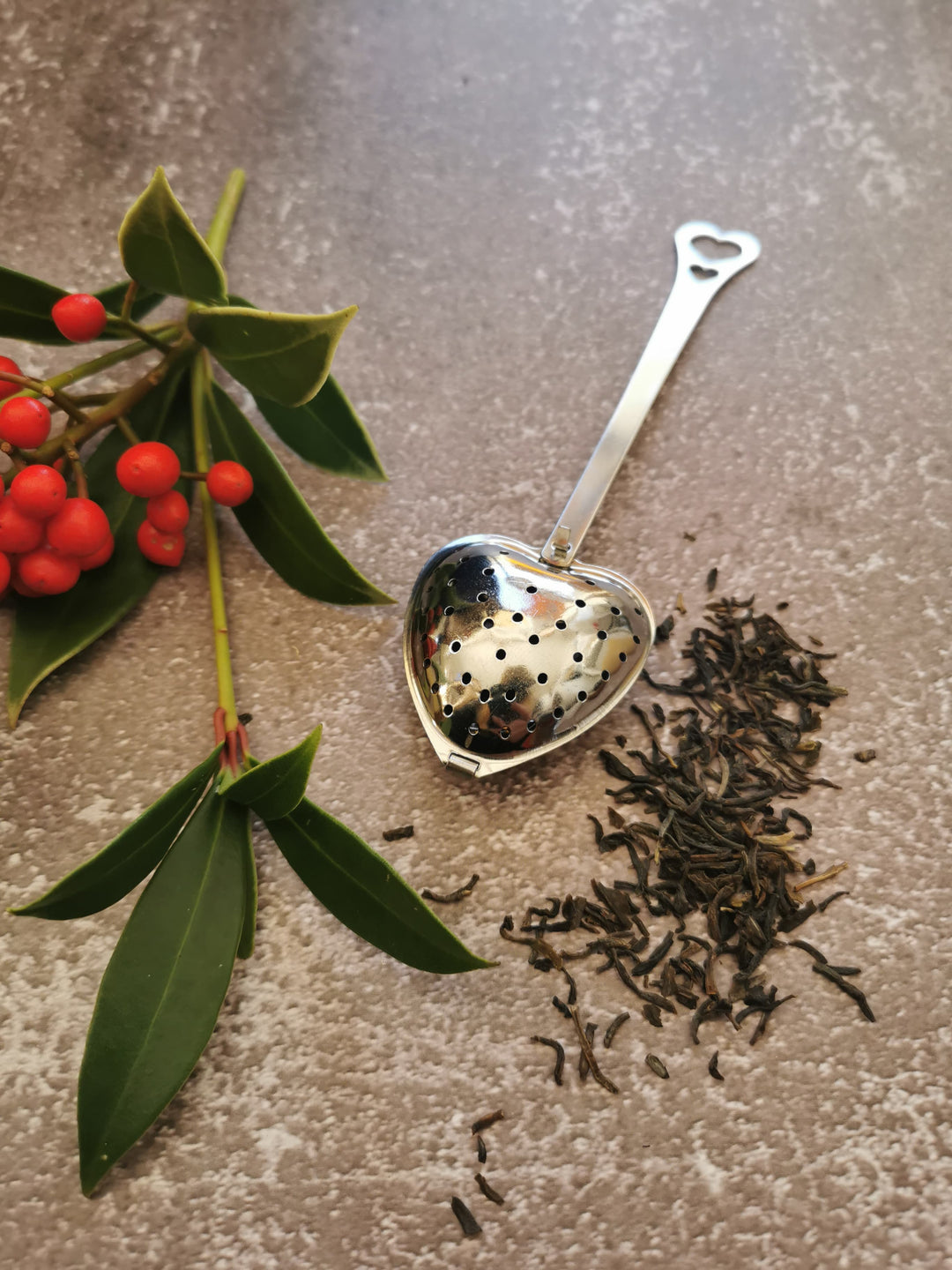 Stainless steel Heart Tea Infuser with Handle