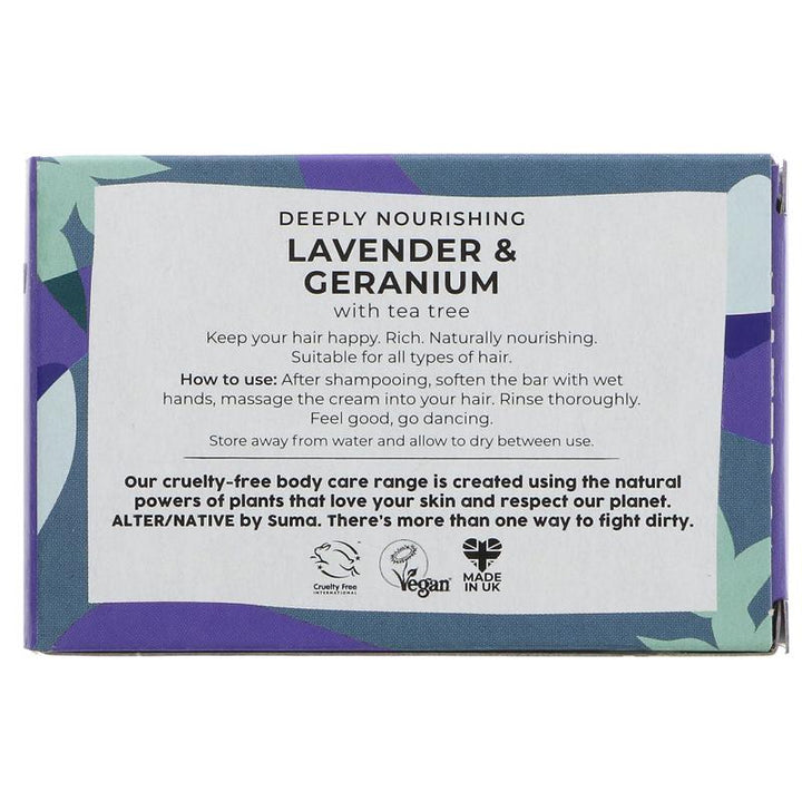 Alter/native By Suma Hair Conditioner Bar - Lavender & Geranium